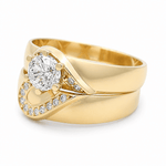 10K Yellow Gold Bridal Set with Cz Fashion Women's Ring - Miral Jewelry