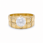 10K Yellow Gold Bridal Set with Cz Fashion Women's Ring - Miral Jewelry