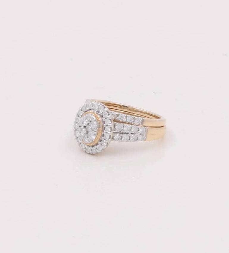 10K Yellow Gold Bridal Woman Ring with Diamonds - Miral Jewelry