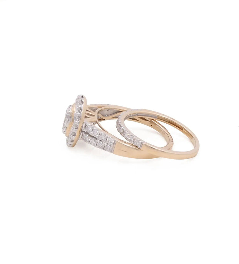 10K Yellow Gold Bridal Woman Ring with Diamonds - Miral Jewelry