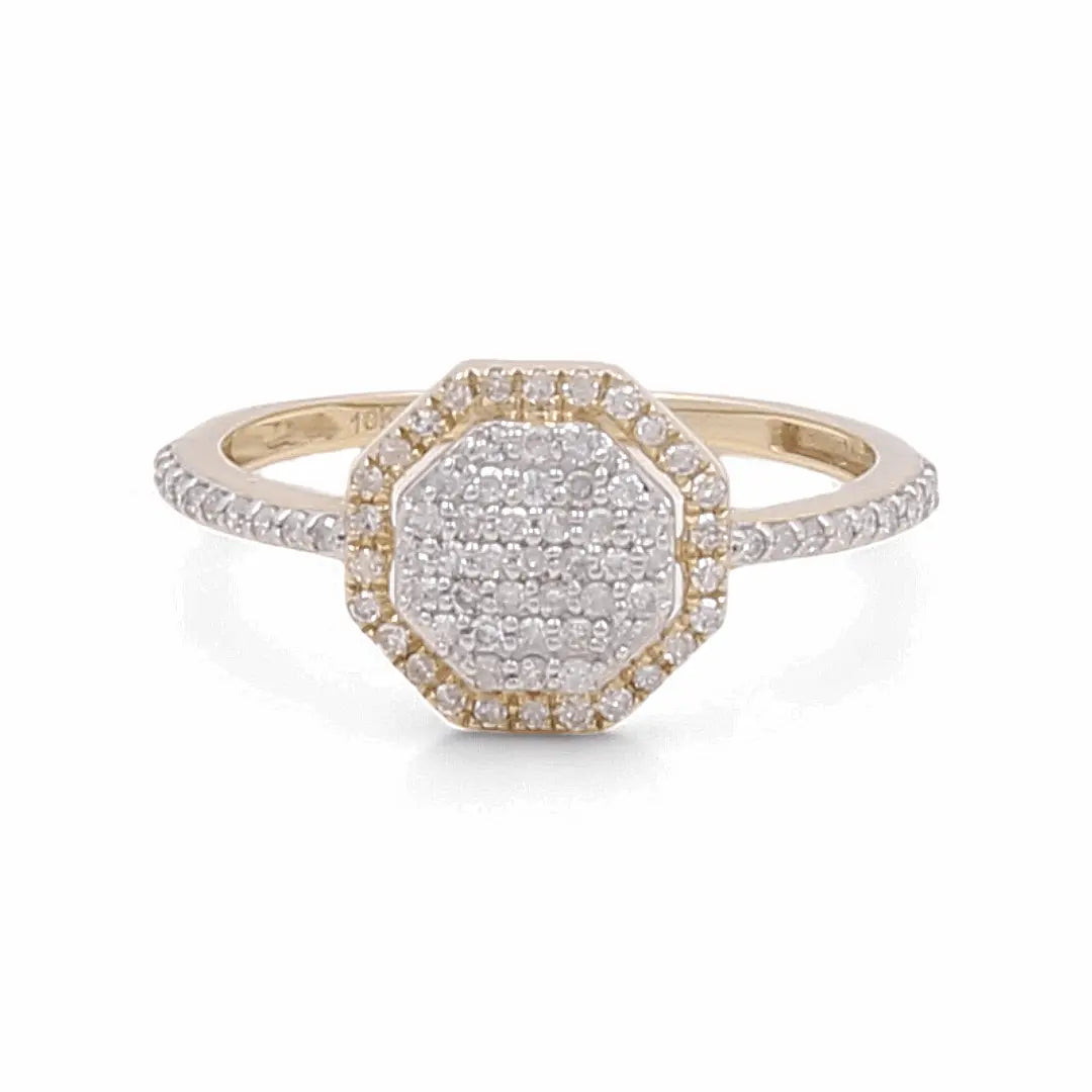 10K Yellow Gold Bridal Woman Ring with Diamonds - Miral Jewelry
