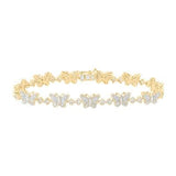 10K Yellow Gold Butterflies Diamond Women's Bracelet with 2.00Tw Round Diamonds - Miral Jewelry
