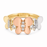 10K Yellow Gold Butterflies Fashion Women's Ring - Miral Jewelry
