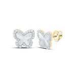 10K Yellow Gold Butterfly Diamond Earrings with 0.37Tw Round Diamonds - Miral Jewelry