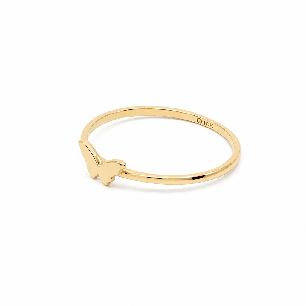 10K Yellow Gold Butterfly Fashion Women's Ring - Miral Jewelry