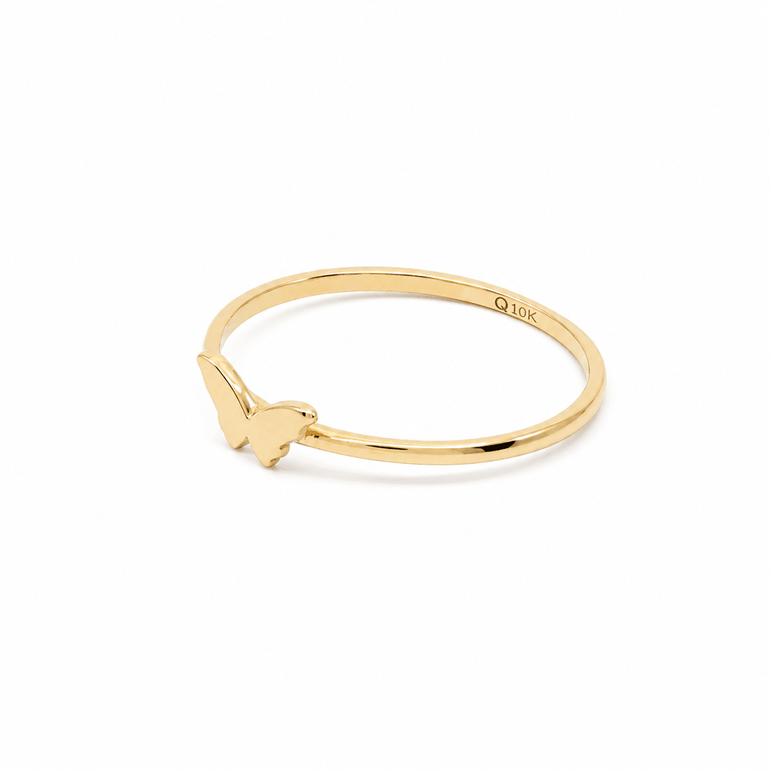 10K Yellow Gold Butterfly Fashion Women's Ring - Miral Jewelry