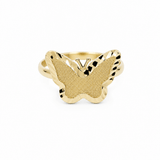 10K Yellow Gold Butterfly Fashion Women's Ring - Miral Jewelry