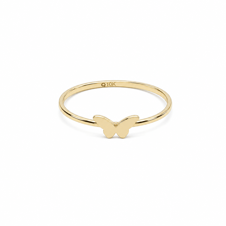 10K Yellow Gold Butterfly Fashion Women's Ring - Miral Jewelry