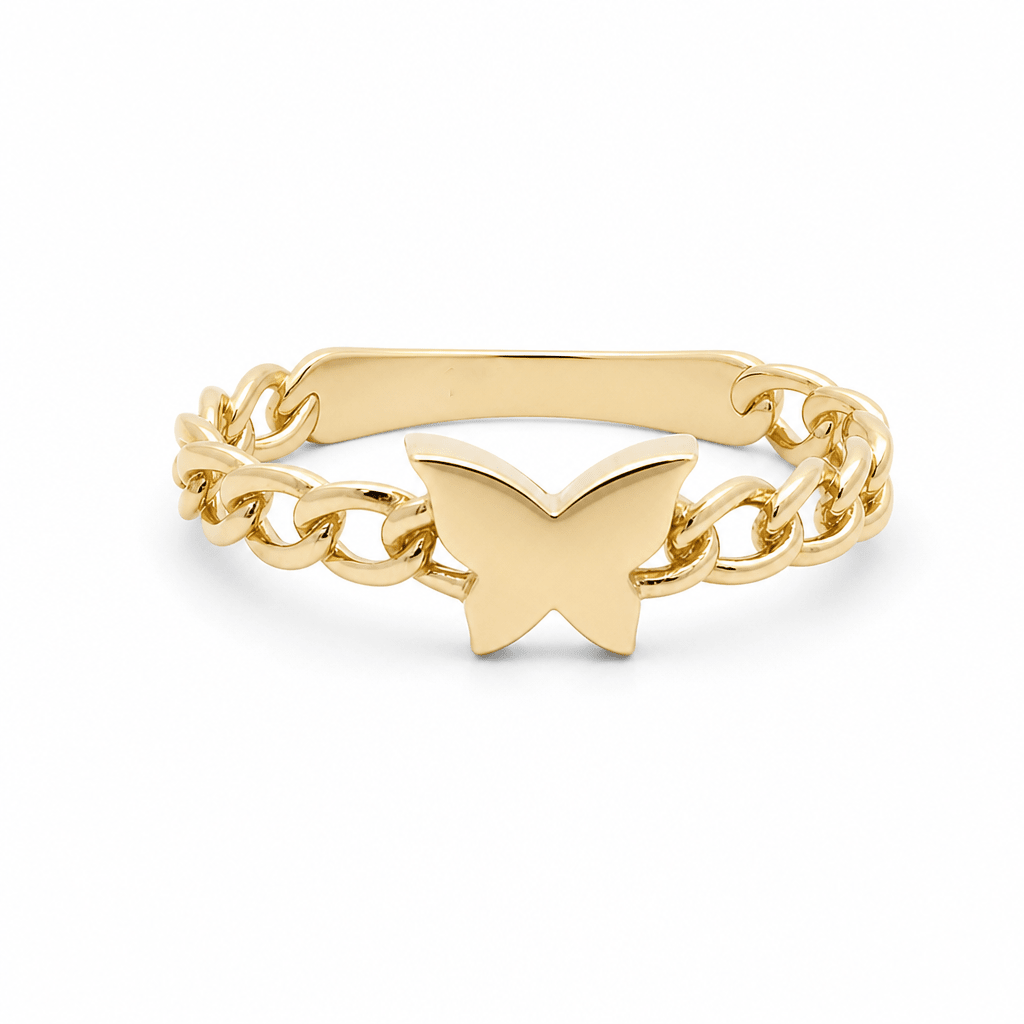 10K Yellow Gold Butterfly Fashion Women's Ring - Miral Jewelry