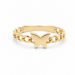10K Yellow Gold Butterfly Fashion Women's Ring - Miral Jewelry