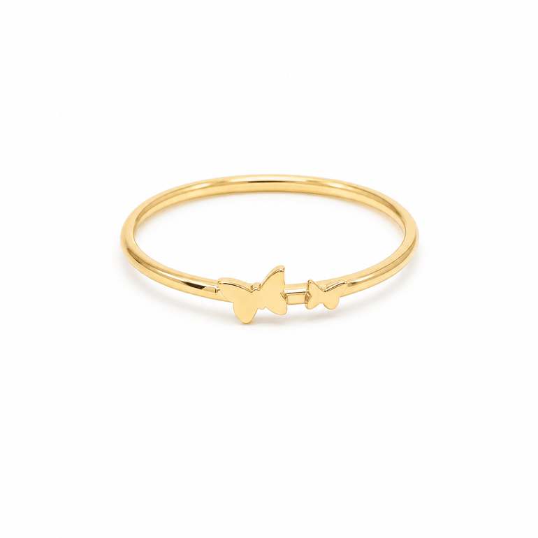 10K Yellow Gold Butterfly Fashion Women's Ring - Miral Jewelry