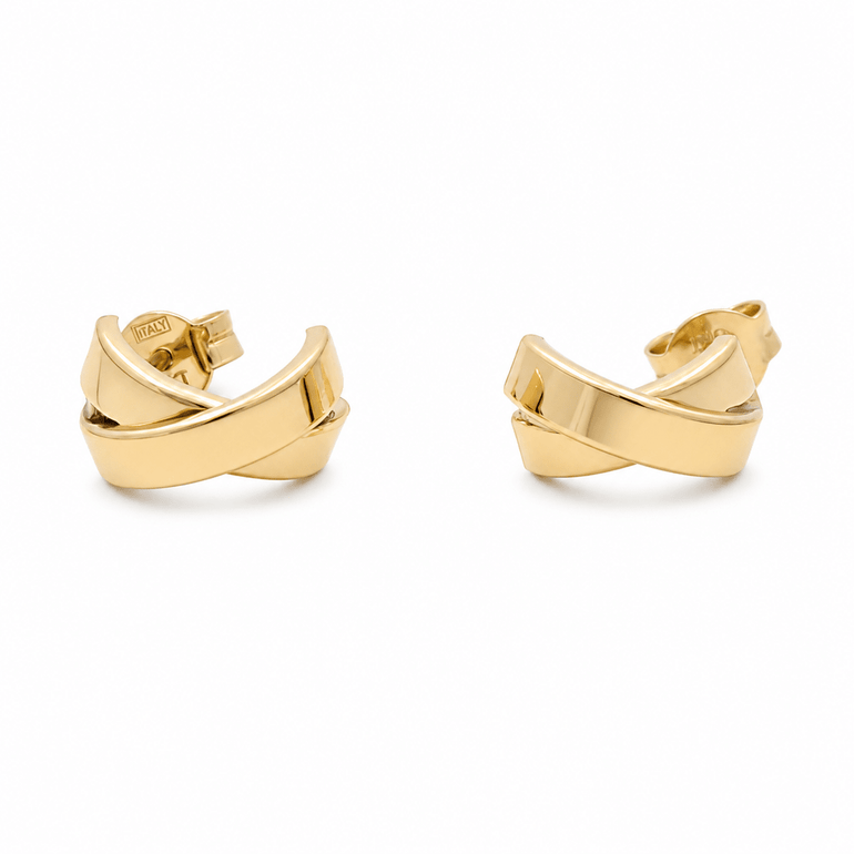 10K Yellow Gold Button Earrings - Miral Jewelry