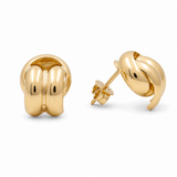 10K Yellow Gold Button Earrings - Miral Jewelry