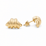 10K Yellow Gold Button Earrings - Miral Jewelry