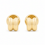 10K Yellow Gold Button Earrings - Miral Jewelry