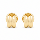 10K Yellow Gold Button Earrings - Miral Jewelry