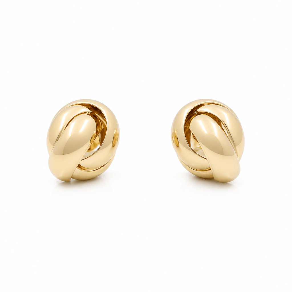 10K Yellow Gold Button Earrings - Miral Jewelry