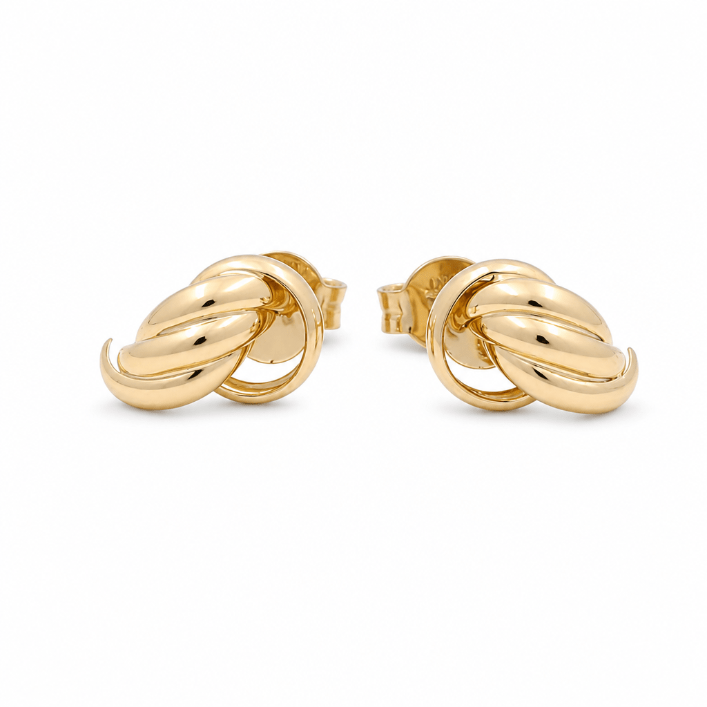 10K Yellow Gold Button Earrings - Miral Jewelry