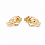 10K Yellow Gold Button Earrings - Miral Jewelry