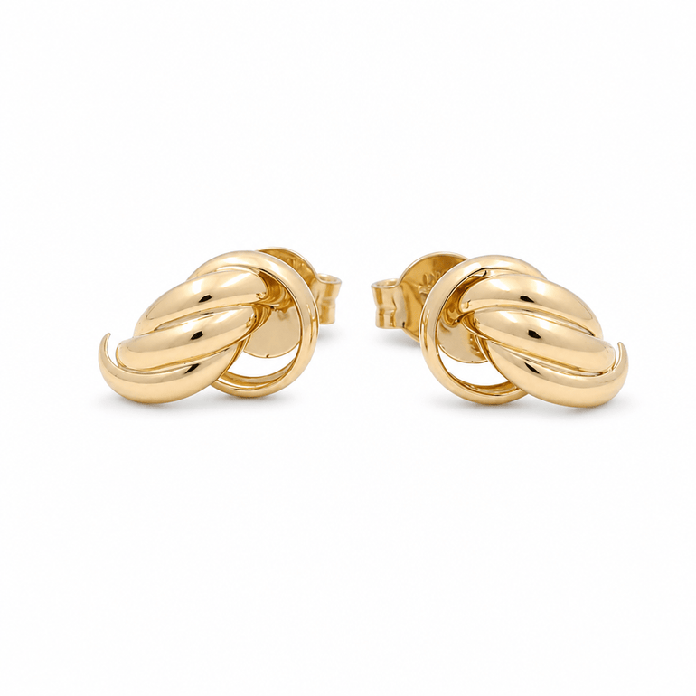 10K Yellow Gold Button Earrings - Miral Jewelry