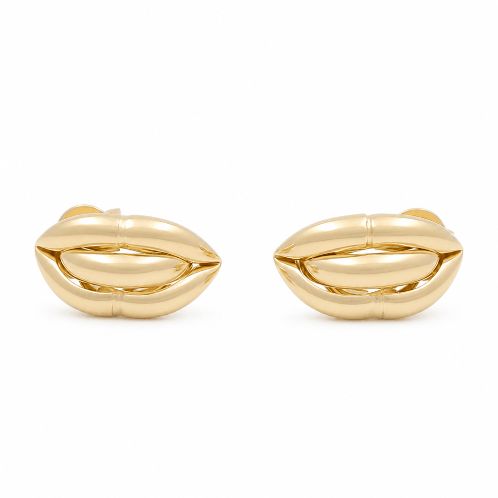 10K Yellow Gold Button Earrings - Miral Jewelry