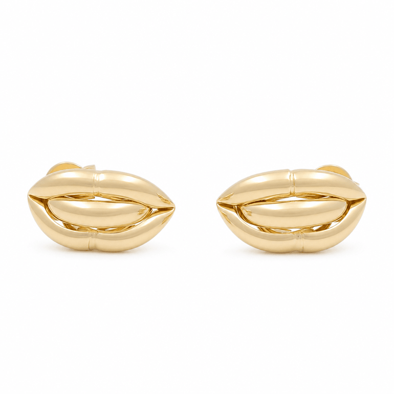 10K Yellow Gold Button Earrings - Miral Jewelry