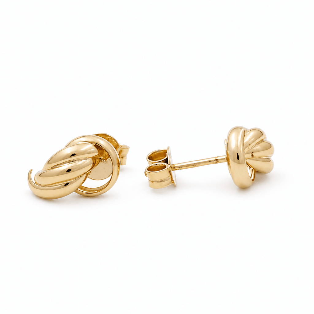 10K Yellow Gold Button Earrings - Miral Jewelry