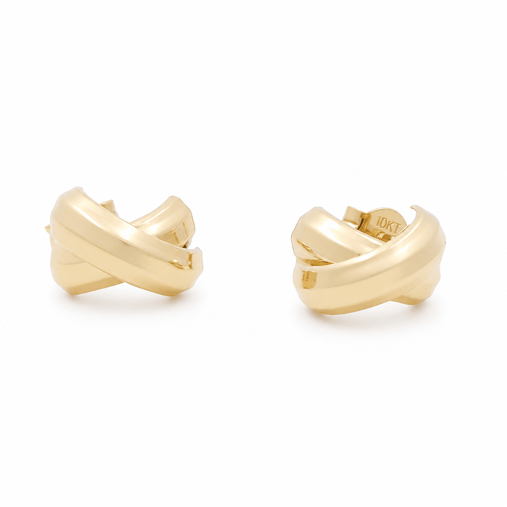 10K Yellow Gold Button Earrings - Miral Jewelry