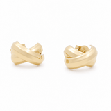 10K Yellow Gold Button Earrings - Miral Jewelry