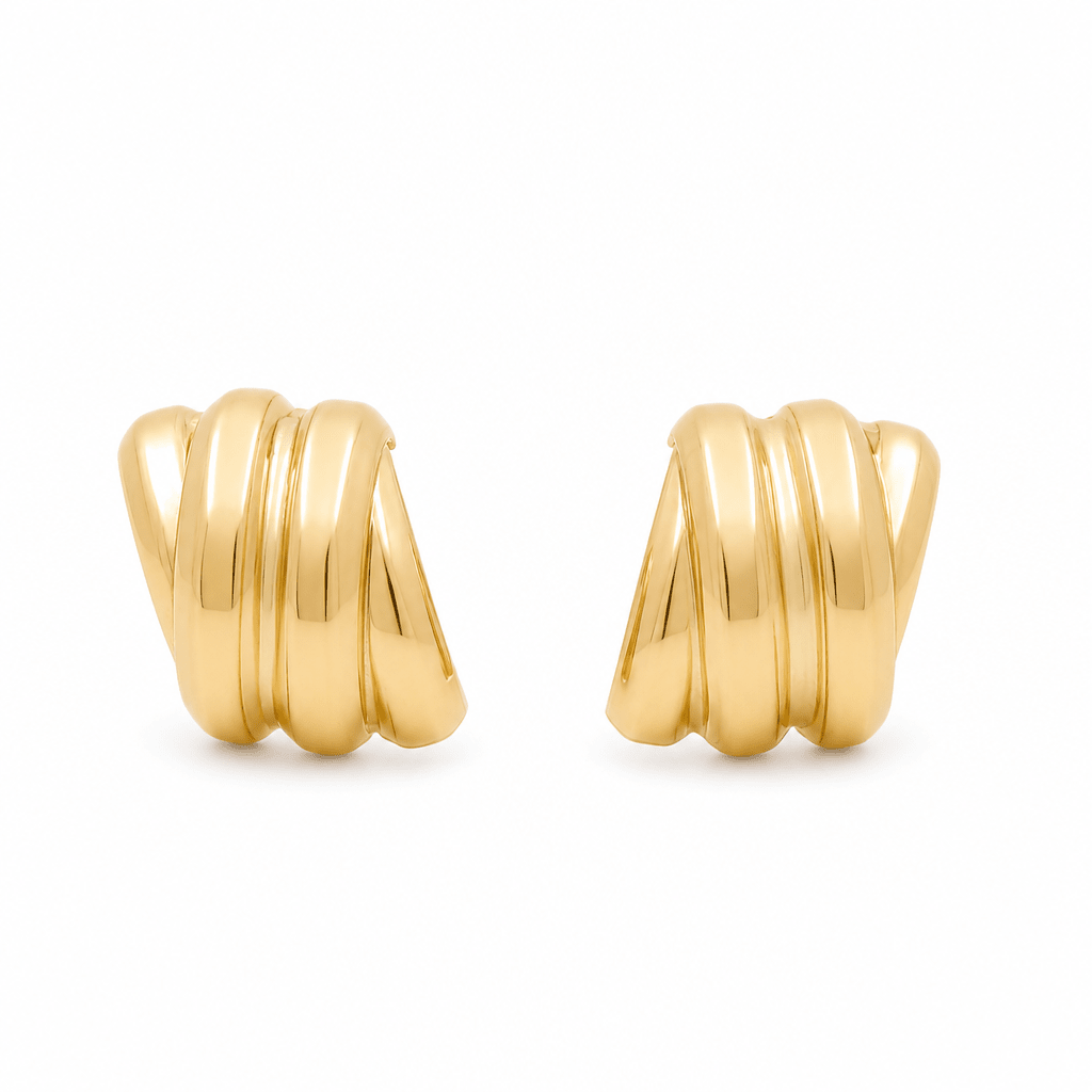 10K Yellow Gold Button Earrings - Miral Jewelry