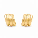 10K Yellow Gold Button Earrings - Miral Jewelry