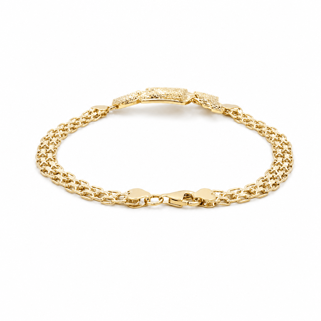 10K Yellow Gold Caridad del Cobre Bracelet Women's - Miral Jewelry