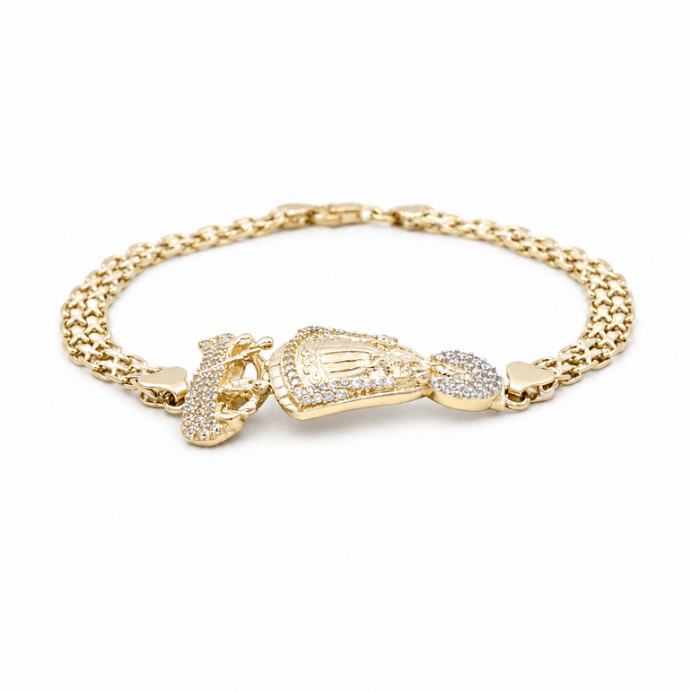 10K Yellow Gold Caridad del Cobre Bracelet Women's - Miral Jewelry