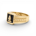 10k Yellow Gold Caridad del Cobre Fashion Men's Ring - Miral Jewelry