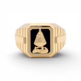 10k Yellow Gold Caridad del Cobre Fashion Men's Ring - Miral Jewelry