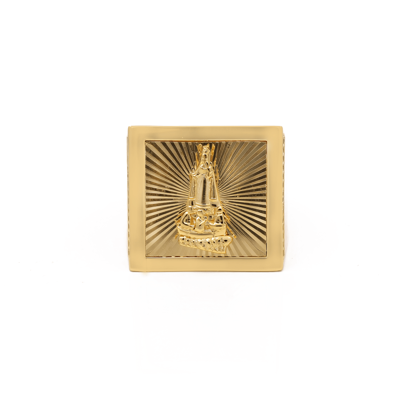 10k Yellow Gold Caridad del Cobre Fashion Men's Ring - Miral Jewelry