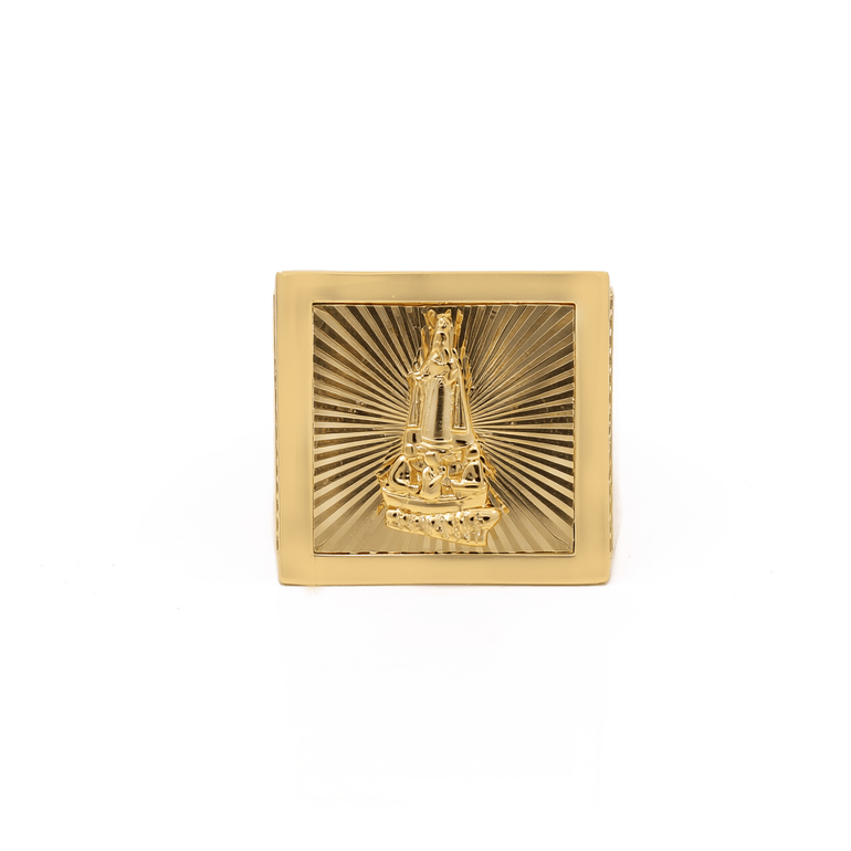 10k Yellow Gold Caridad del Cobre Fashion Men's Ring - Miral Jewelry