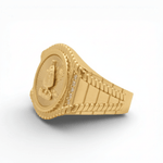 10k Yellow Gold Caridad del Cobre Fashion Men's Ring - Miral Jewelry