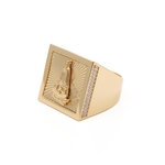 10k Yellow Gold Caridad del Cobre Fashion Men's Ring - Miral Jewelry
