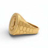 10K Yellow Gold Caridad del Cobre Fashion Ring Men's - Miral Jewelry
