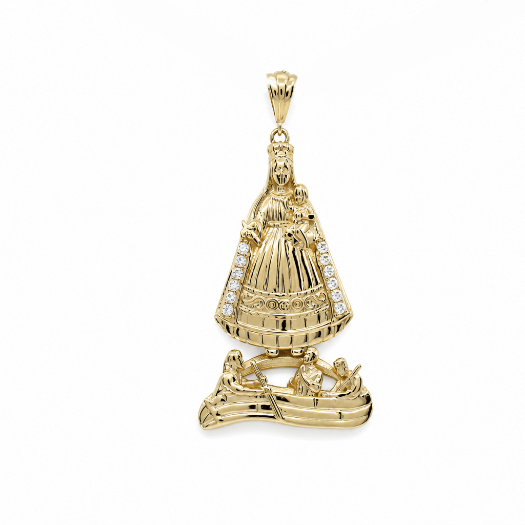 10K Yellow Gold Caridad del Cobre Pendant - Miral Jewelry