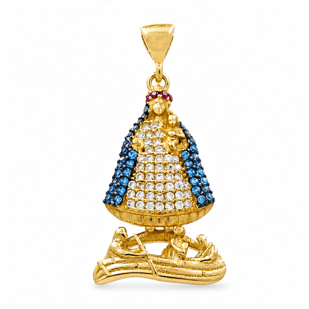 10K Yellow Gold Caridad del Cobre Pendant - Miral Jewelry