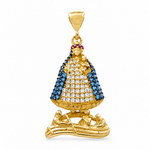 10K Yellow Gold Caridad del Cobre Pendant - Miral Jewelry