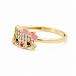 10K Yellow Gold Cat Fashion Women's Ring - Miral Jewelry
