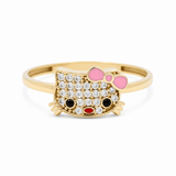 10K Yellow Gold Cat Fashion Women's Ring - Miral Jewelry