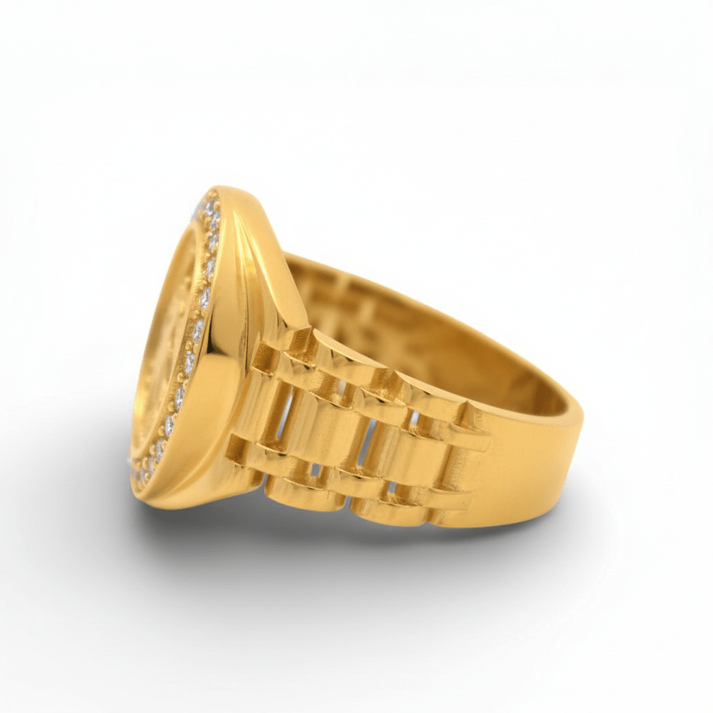 10k Yellow Gold Centenary Fashion Men's Ring - Miral Jewelry