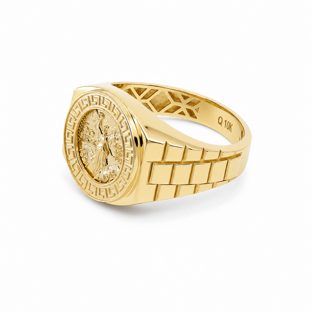 10k Yellow Gold Centenary Fashion Ring Men's - Miral Jewelry