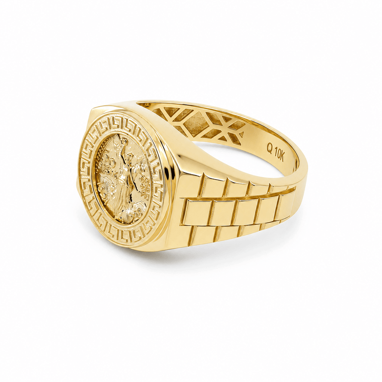 10k Yellow Gold Centenary Fashion Ring Men's - Miral Jewelry