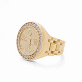 10k Yellow Gold Centenary Men's Fashion Ring - Miral Jewelry