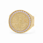 10k Yellow Gold Centenary Men's Fashion Ring - Miral Jewelry